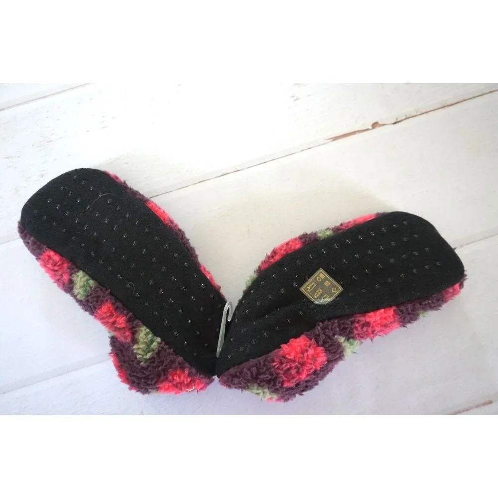 Art Class Girls Purple Roses' Slipper Socks - Size M/L (3-5), NWT - Picture 4 of 6
